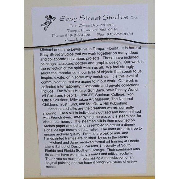 Signed Tropical Fish Art Print Jane Murray Lewis Framed Firedragon Rainbow 11x14 - Picture 8 of 16